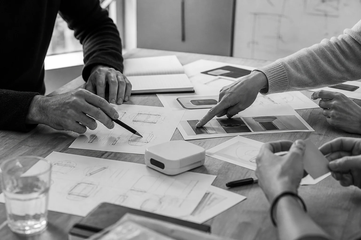 A focused working session around company material