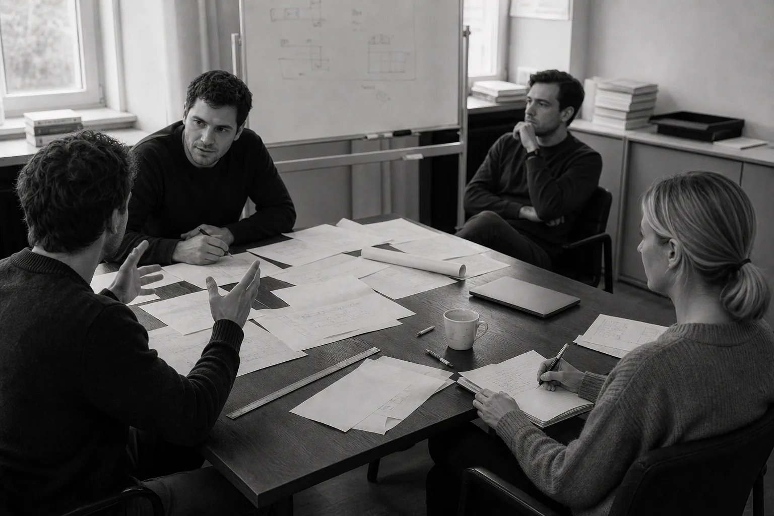 Sales Engineers practising and reviewing customer work together