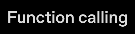Actual Function calling documentation heading