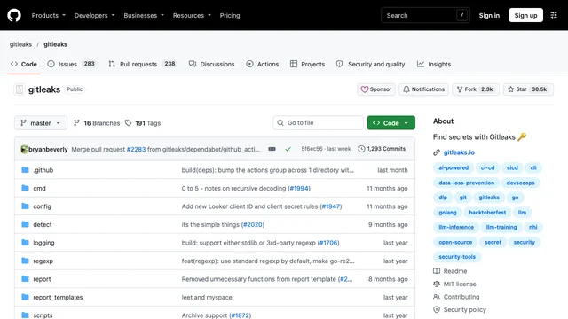 Gitleaks documentation page.
