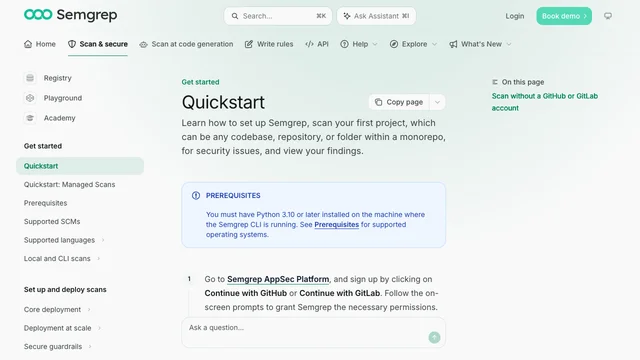 Semgrep documentation page.