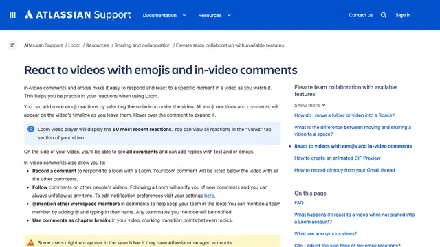 Loom comments resource for preparing or reviewing a software demo.