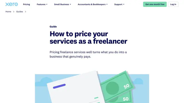 The Xero freelance pricing guide resource page.