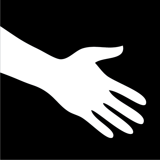 What I Need from You source icon: an open white hand on black.